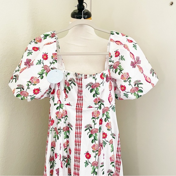 NEW Hill House Matilda Nap Dress in Red Shell Vine Cotton XXS - Picture 6 of 8